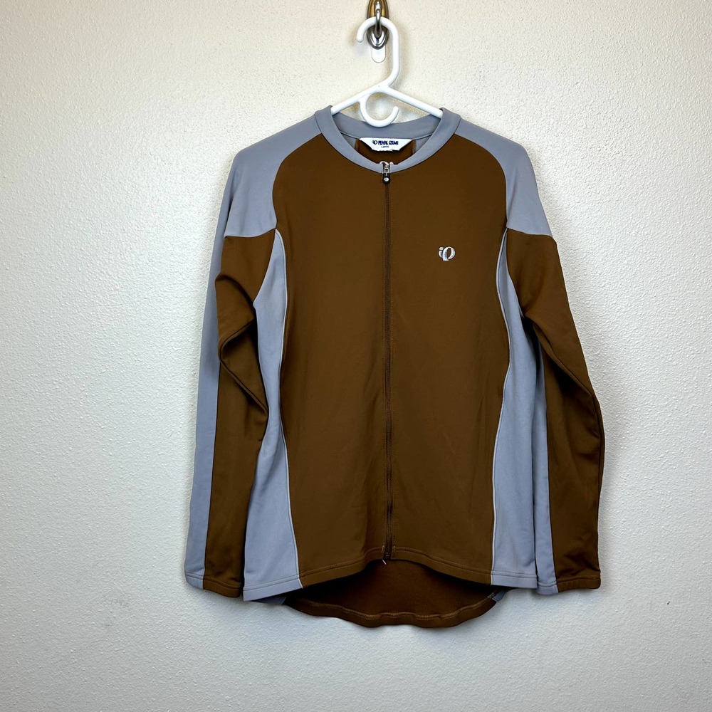Pearl Izumi IQ Cycling Jacket Women's Large Brown Gray Zip Stretch